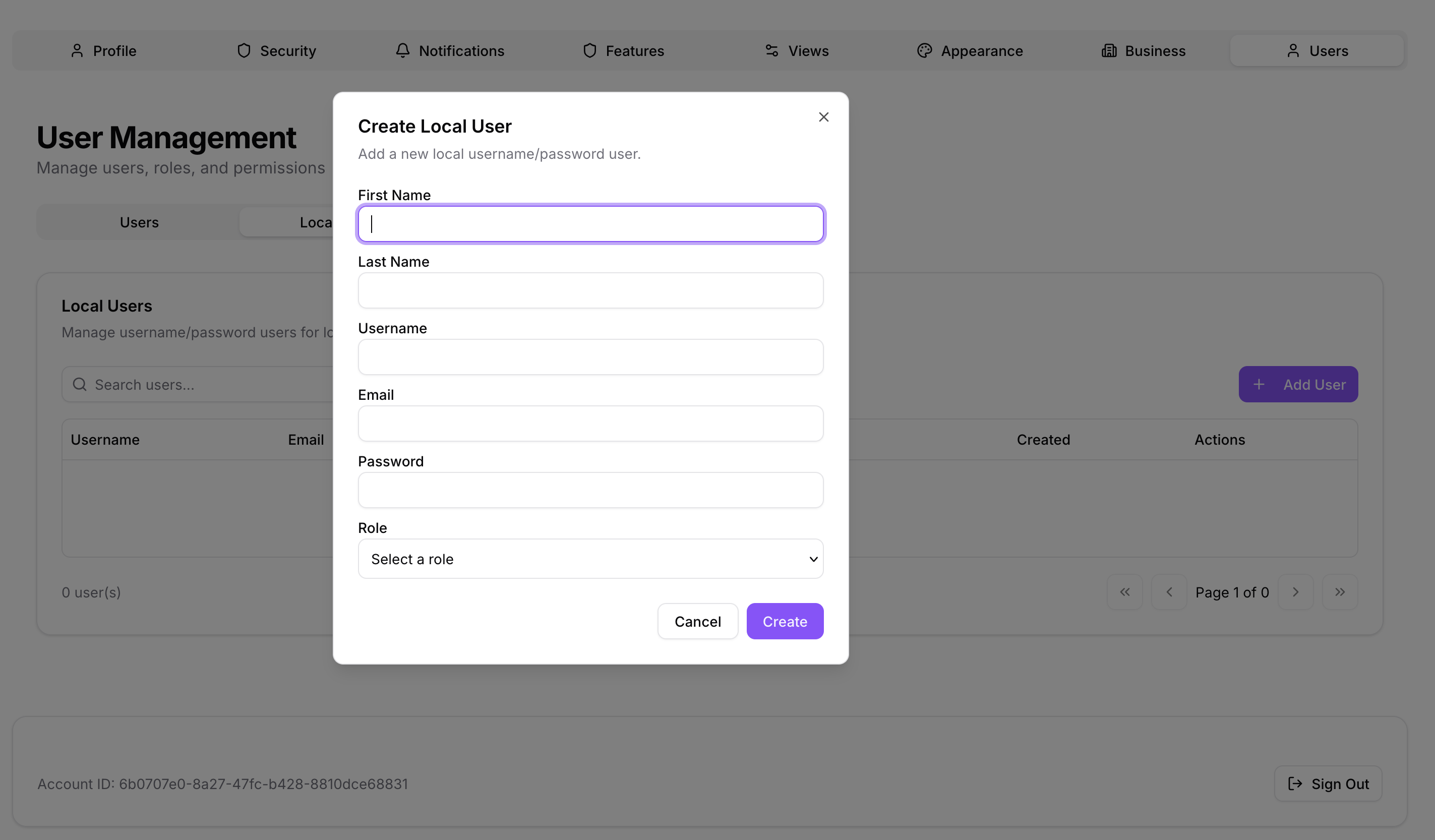 Add Local User