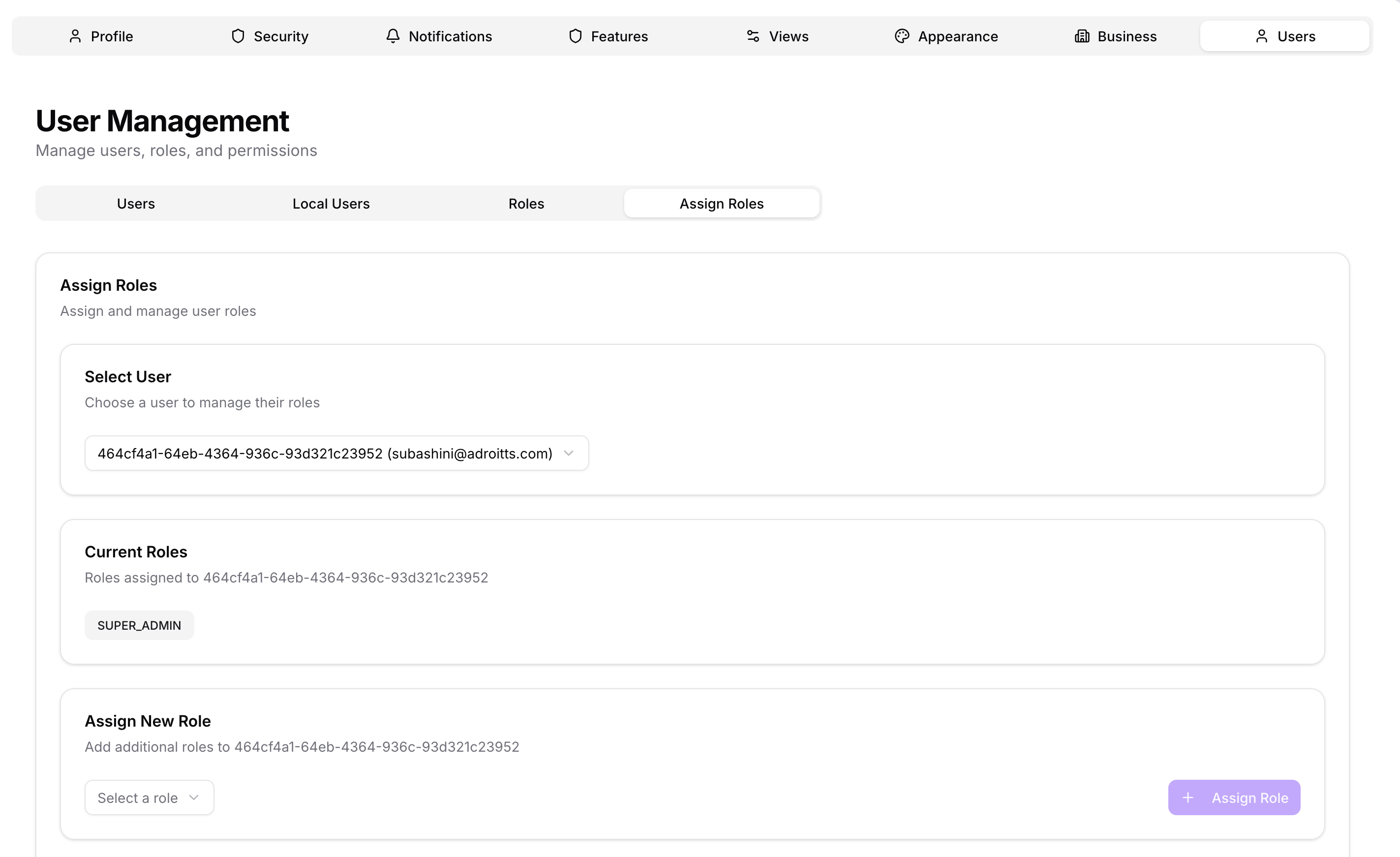Assign User Roles