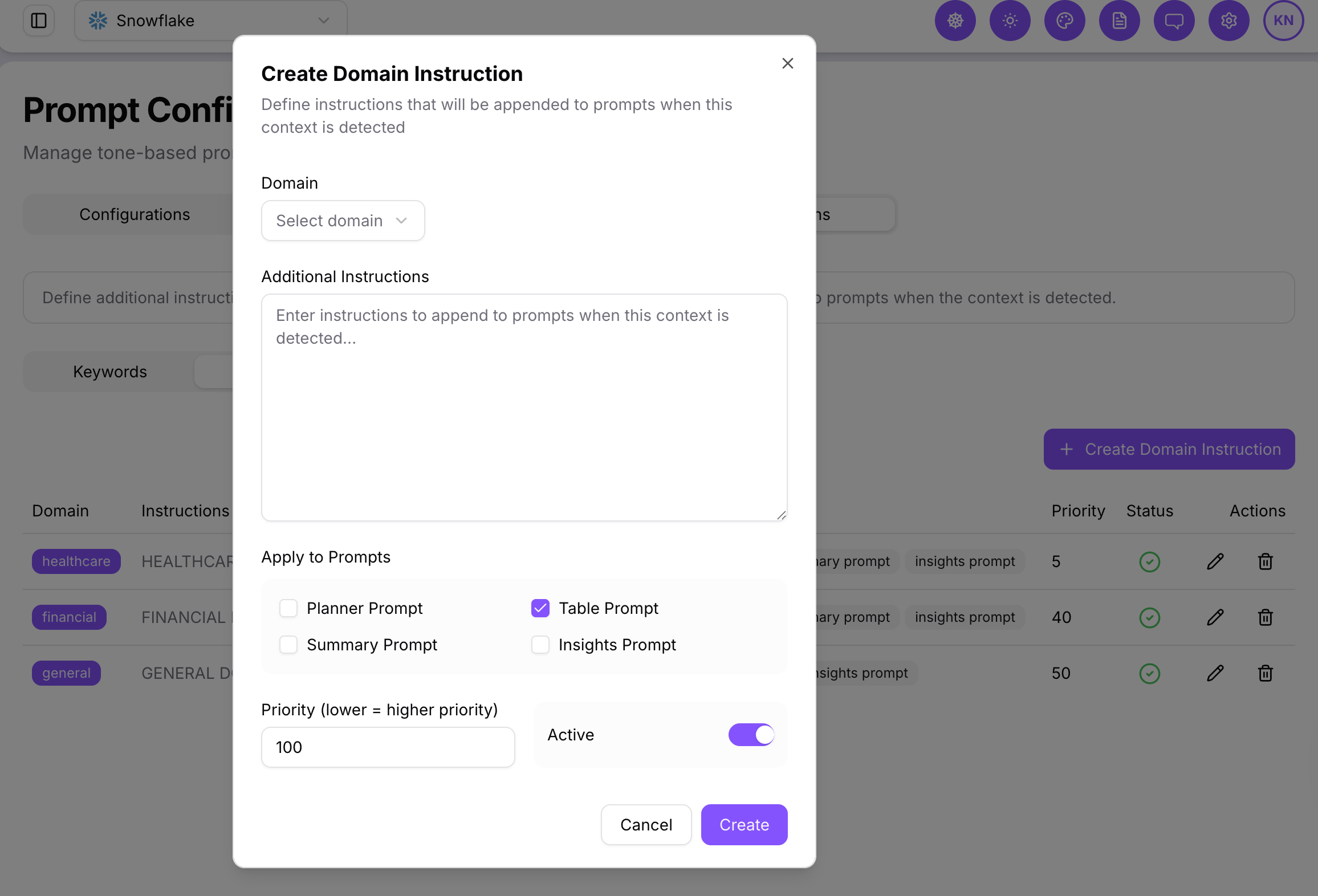 Create Domain Instruction