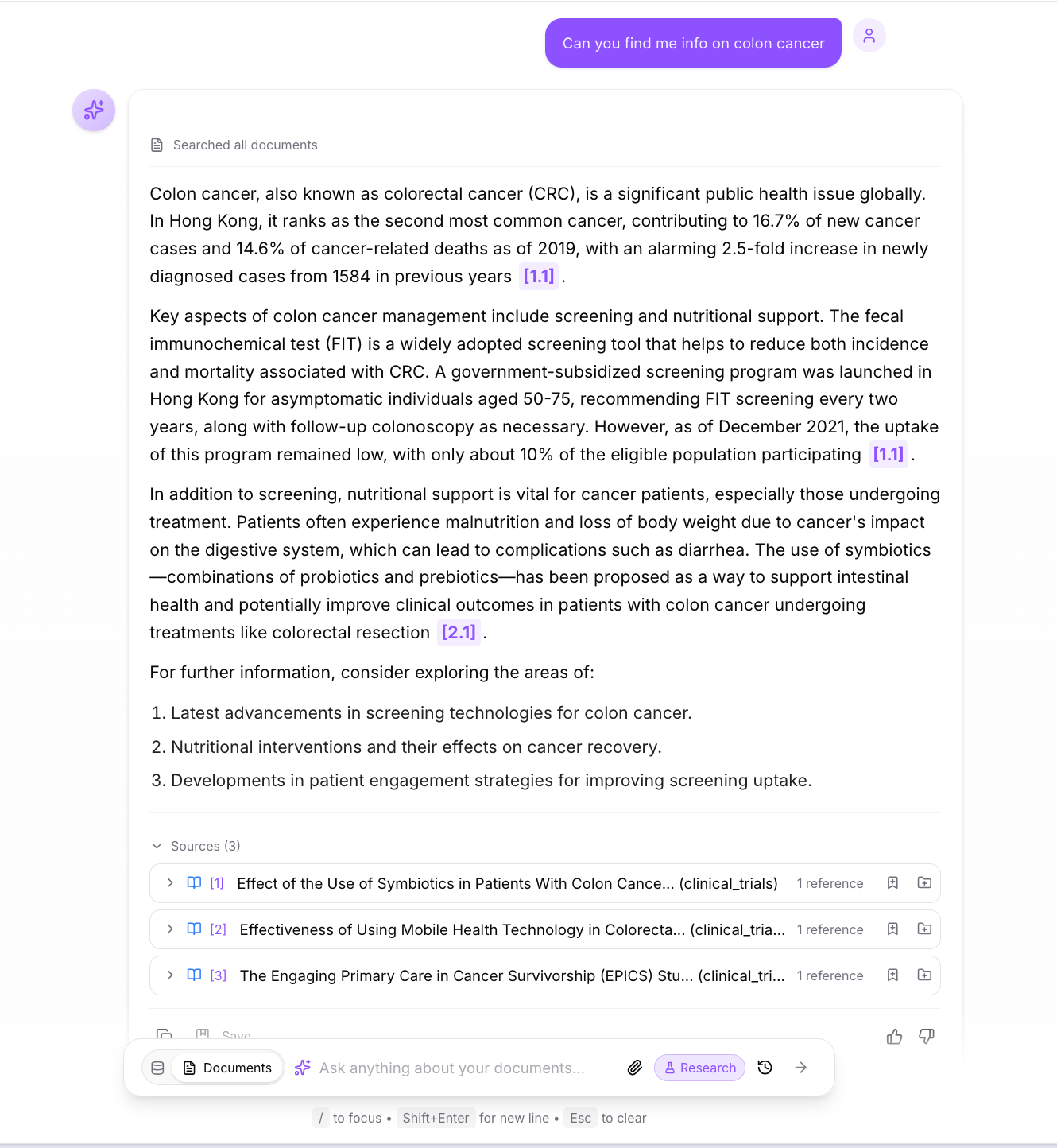 Cited Answer with Research Sources