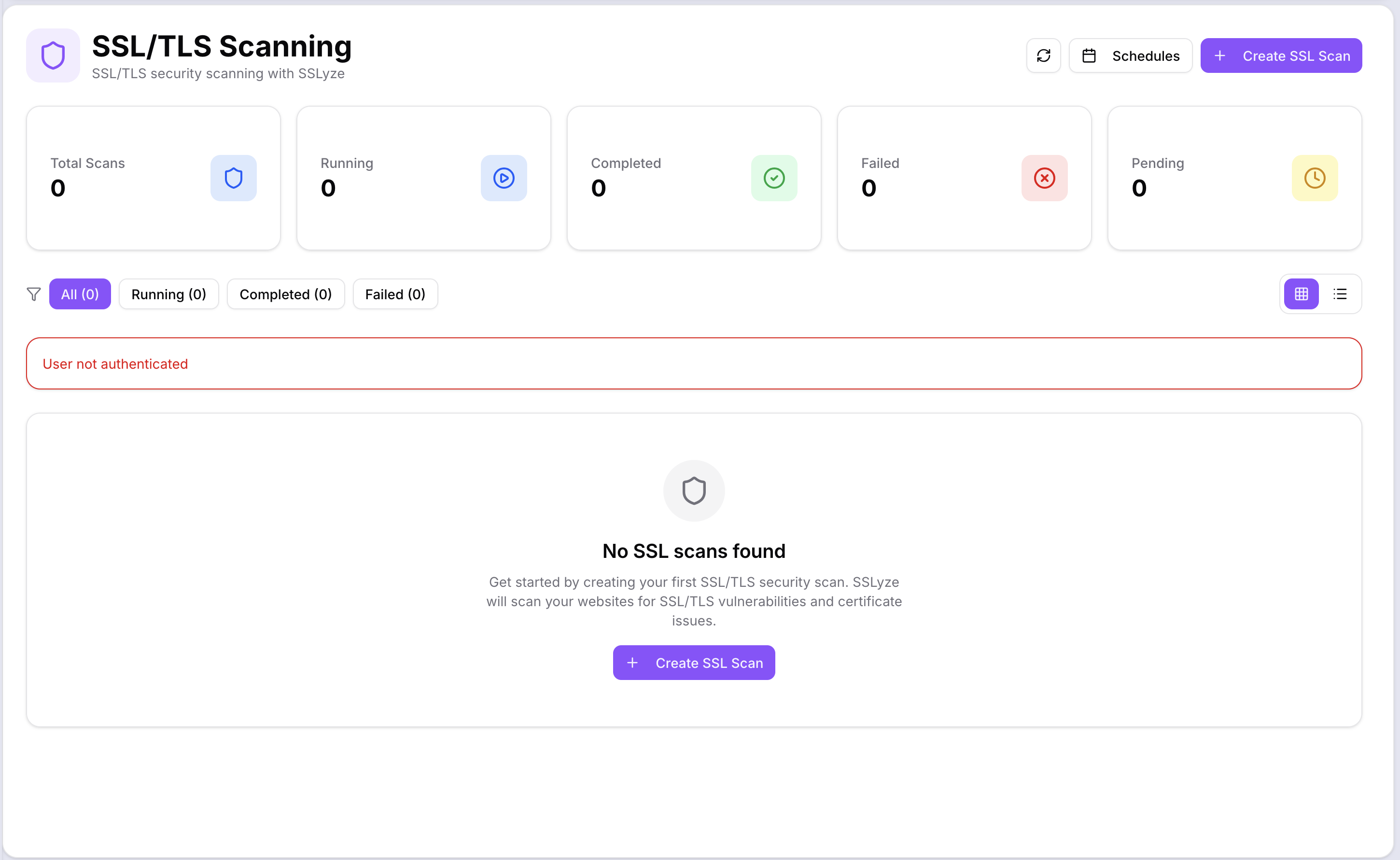 SSL/TLS Scanning Dashboard