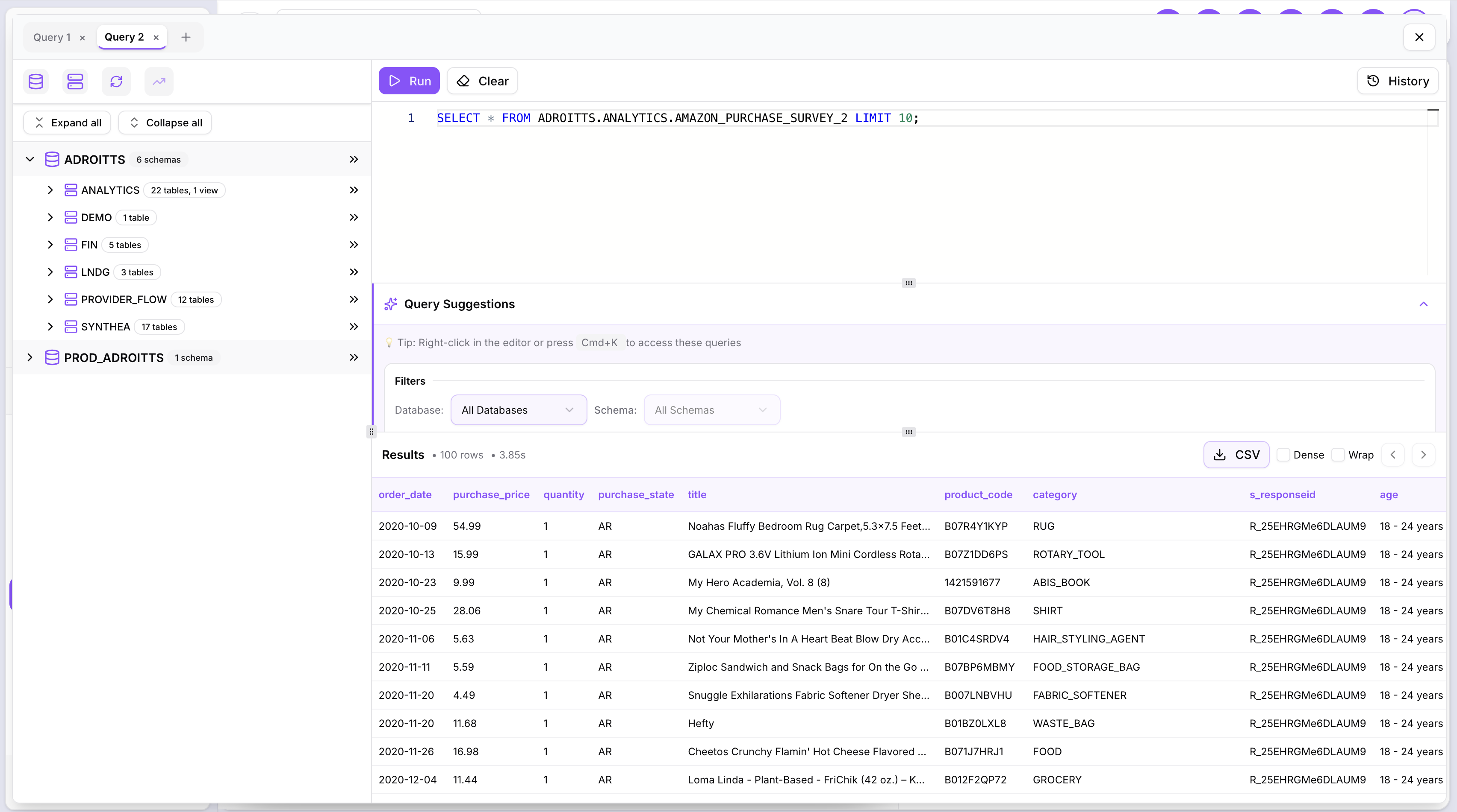 SQL Query Execution